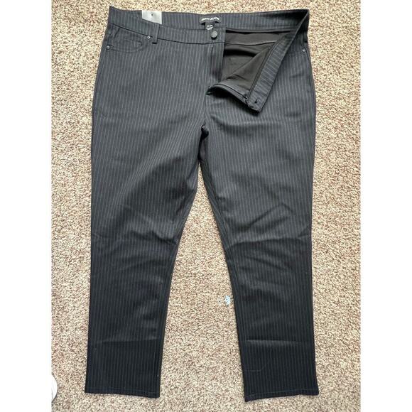 Women's Dress Pants, DKNY, XXL, Black Pinstripe, Stretch, NWT, Pull On - Picture 1 of 11